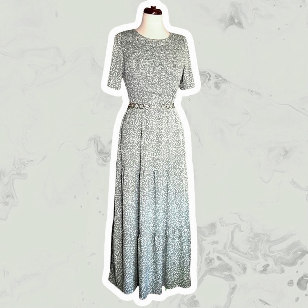 ZATTCAS Casual Short Sleeve Floral Tiered Maxi Dress